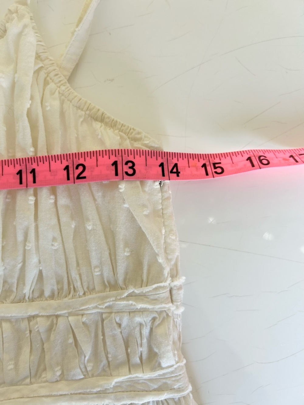 H&M Size 10 Ivory Eyelet 100% Cotton Spaghetti Strap Tank Top - Picture 9 of 10
